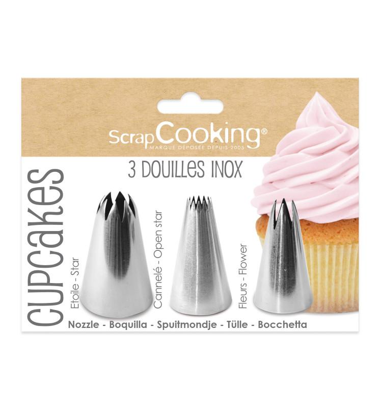 scrapcooking Trio de douilles pour décor de cupcakes