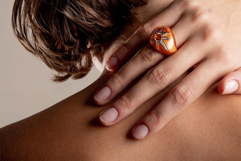 Selim Mouzannar Aïda Bague OrangeSpessartine - Diamants