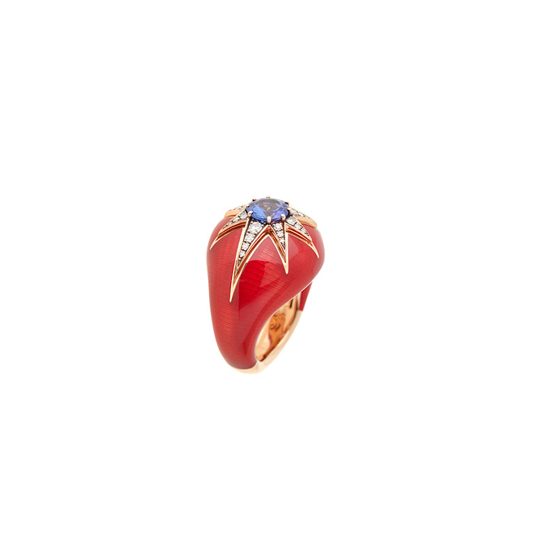 Selim Mouzannar Aïda Bague Rouge RouilleTanzanite - Diamants