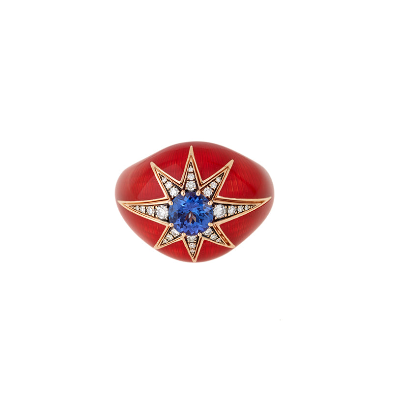 Selim Mouzannar Aïda Bague Rouge RouilleTanzanite - Diamants