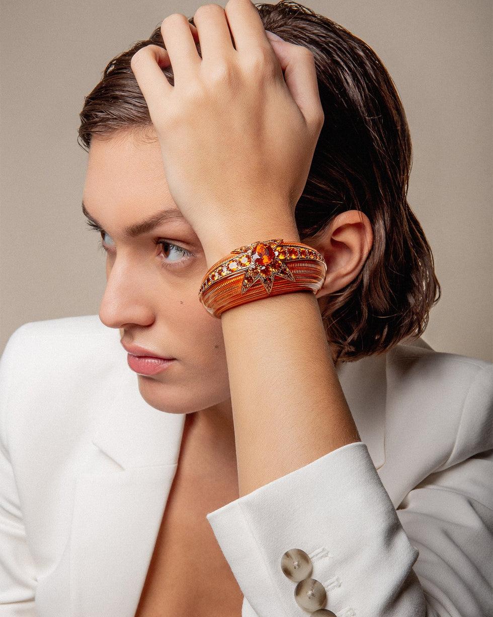 Selim Mouzannar Aïda Bracelet OrangeSpessartite - Saphirs - Diamants