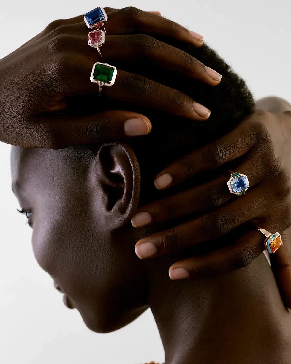 Selim Mouzannar Bague GemmaTourmaline Verte - Diamants