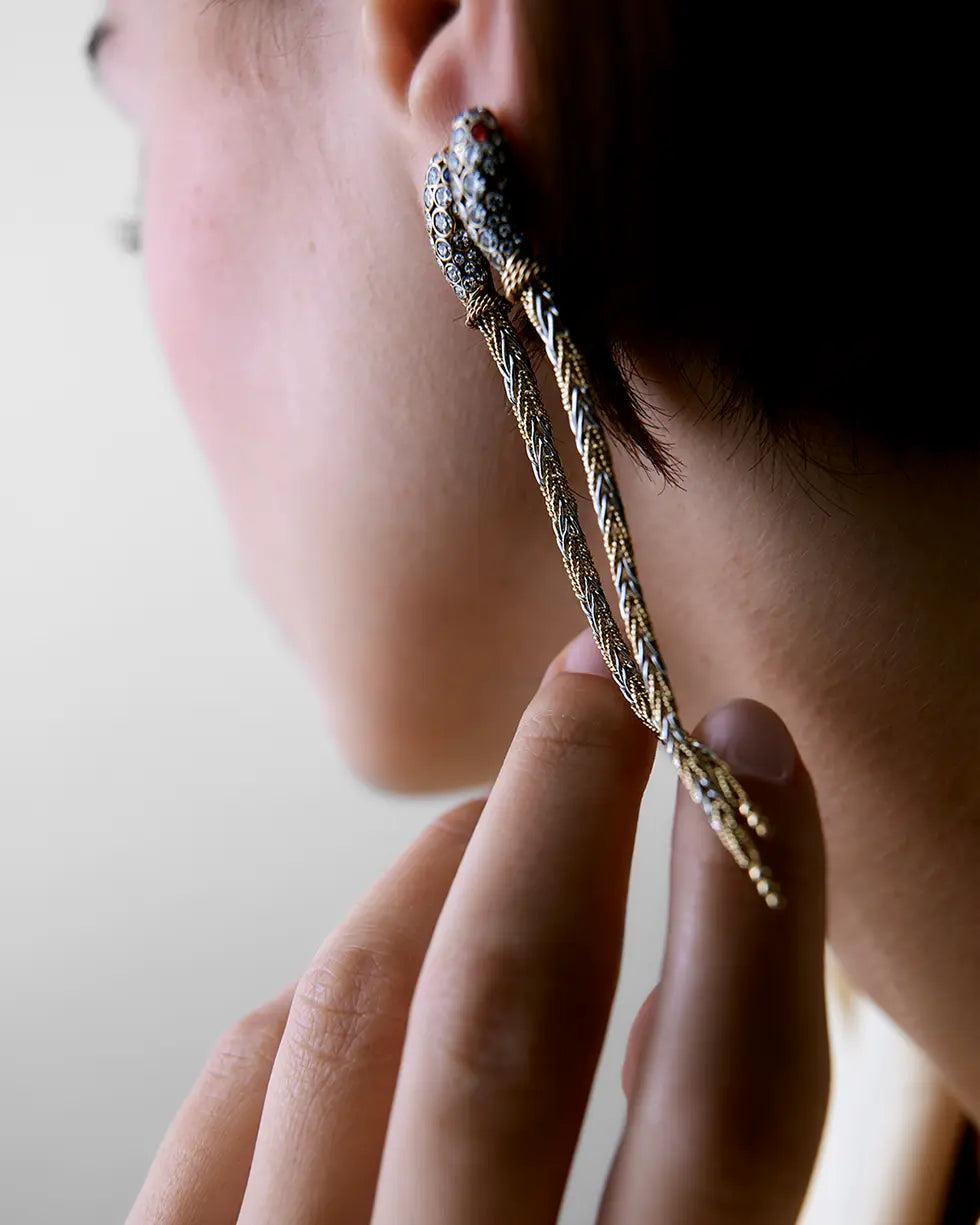 Selim Mouzannar Basilik Boucle D'oreilleDiamants - Spinelles