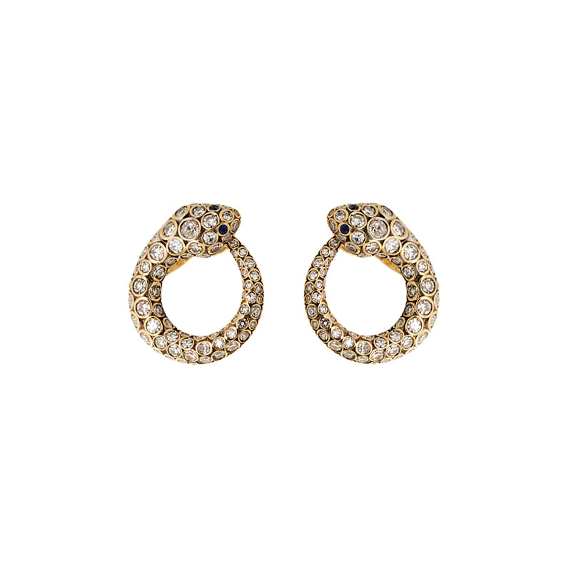 Selim Mouzannar Basilik Boucles D'oreillesDiamants - Saphirs Bleus