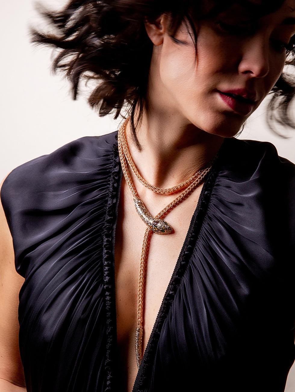 Selim Mouzannar Basilik CollierDiamants - Diamants Jaunes - Emeraudes