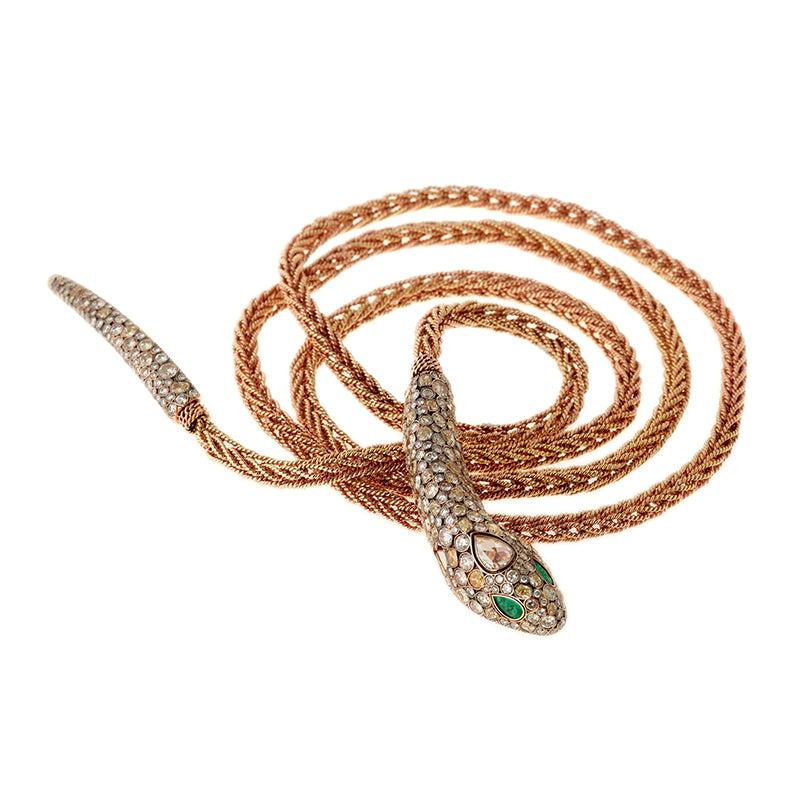 selim mouzannar Basilik CollierDiamants - Diamants Jaunes - Emeraudes