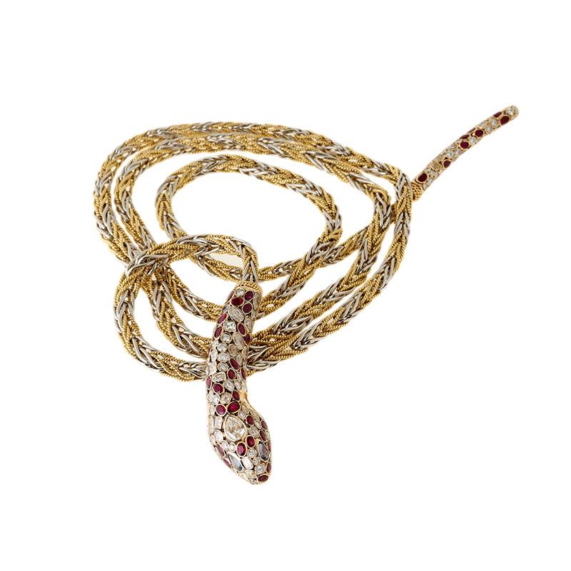 Selim Mouzannar Basilik CollierDiamants - Rubis - Saphirs Bleus