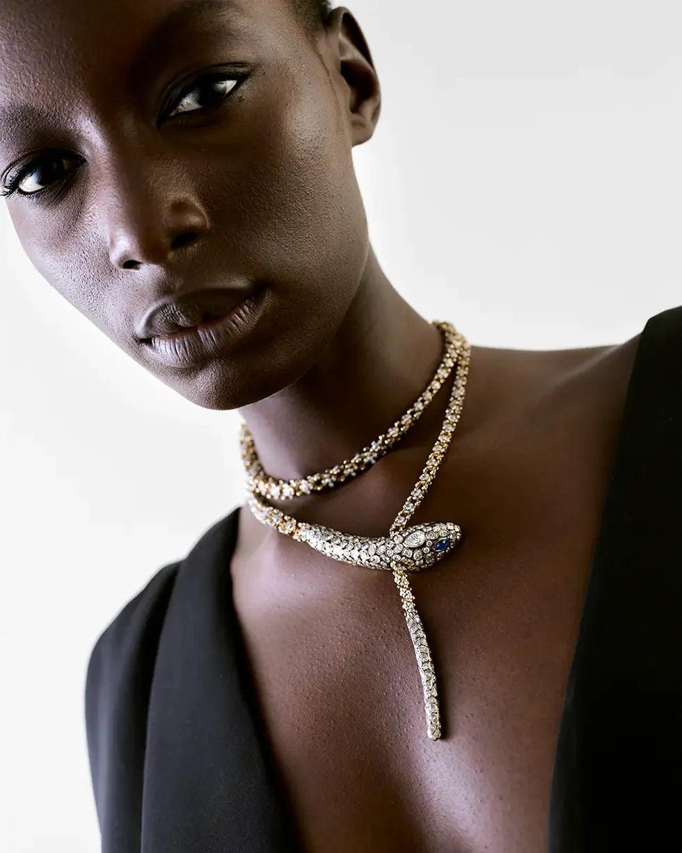 Selim Mouzannar Basilik CollierDiamants - Saphirs Bleus