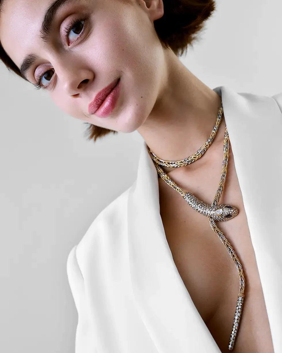 Selim Mouzannar Basilik CollierDiamants - Saphirs Bleus