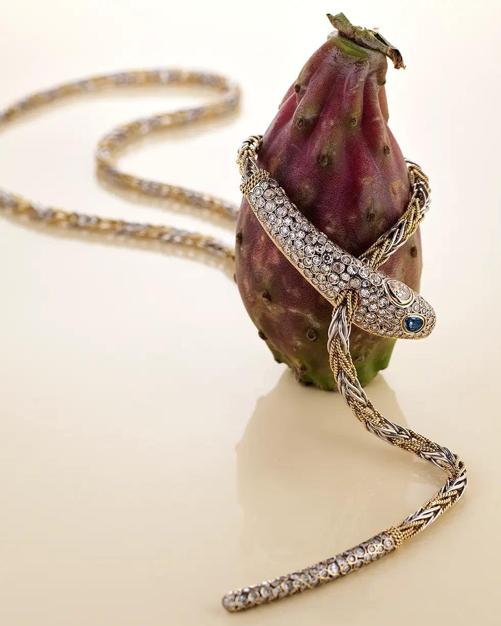 Selim Mouzannar Basilik CollierDiamants - Saphirs Bleus