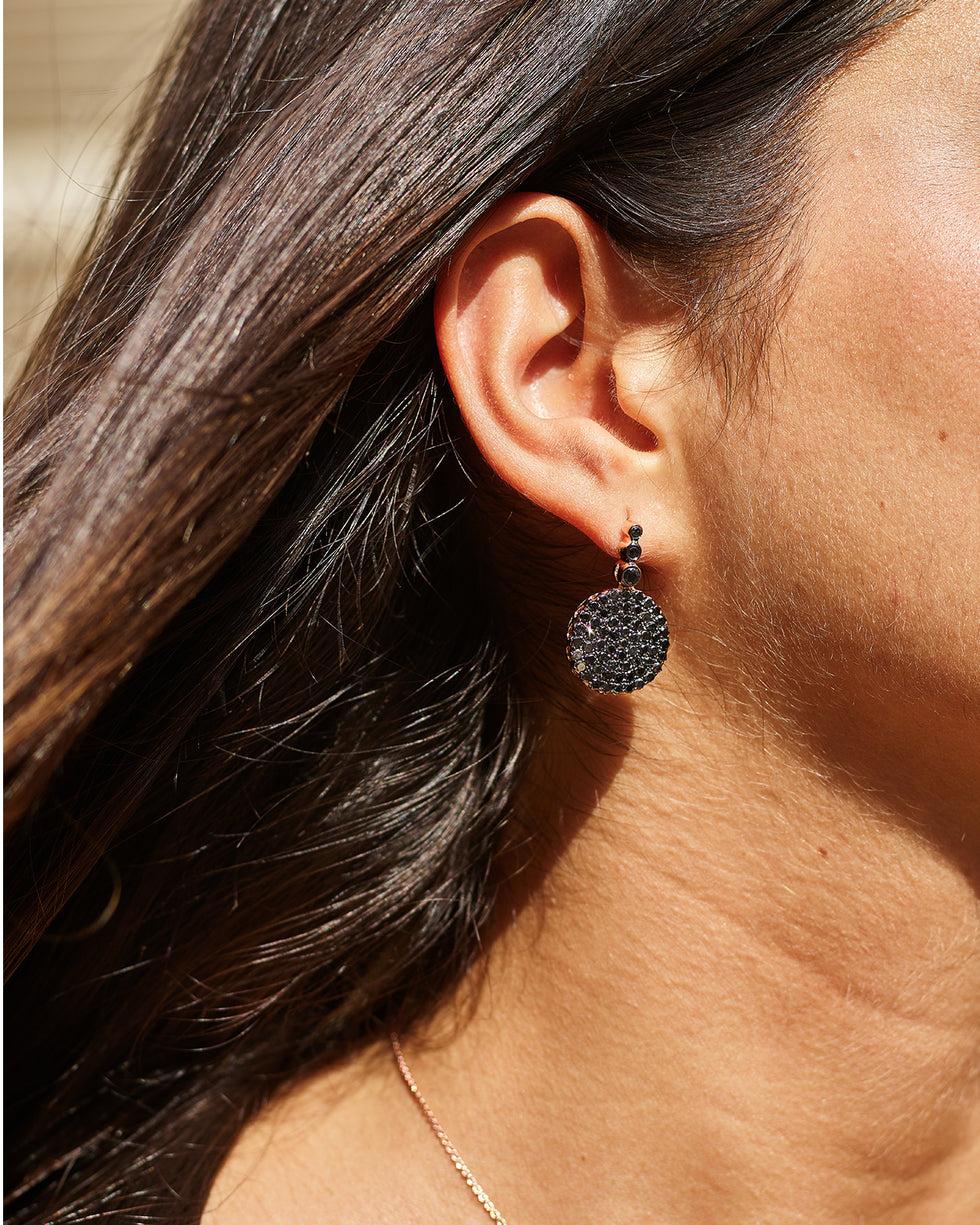 Selim Mouzannar Beirut Boucles D'oreilles PavéDiamants Noirs