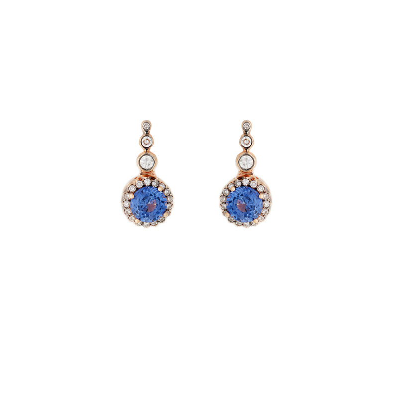 Selim Mouzannar Beirut Boucles D'oreillesSaphirs Bleus - Diamants