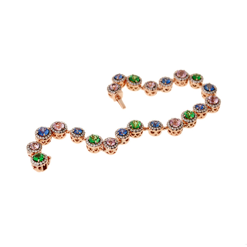 Selim Mouzannar Beirut BraceletSaphirs Bleus - Morganites - Tsavorites - Diamants