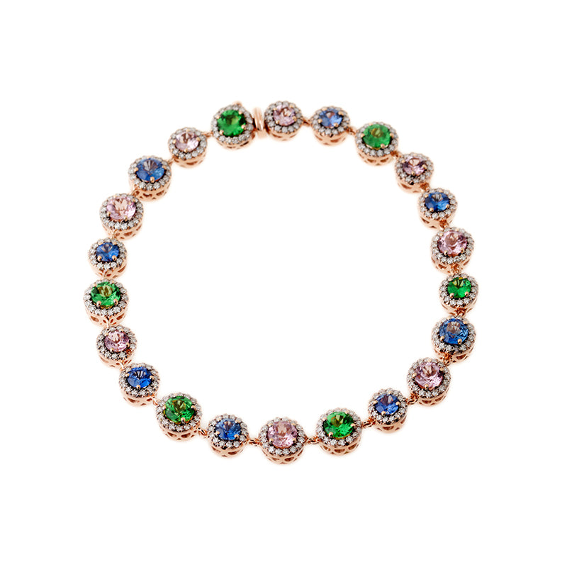 selim mouzannar Beirut BraceletSaphirs bleus - Morganites - Tsavorites - Diamants