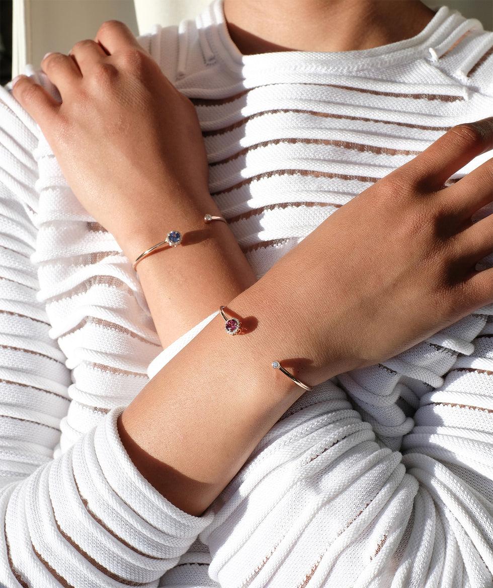 Selim Mouzannar Beirut BraceletTourmaline Rose - Diamants