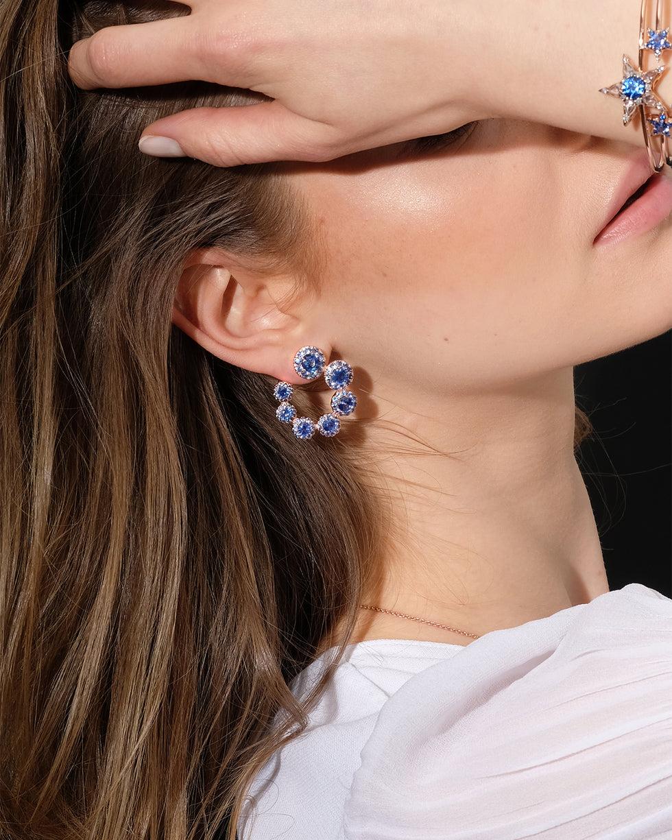 Selim Mouzannar Beirut Circle Boucles D'oreillesSaphirs Bleus - Diamants