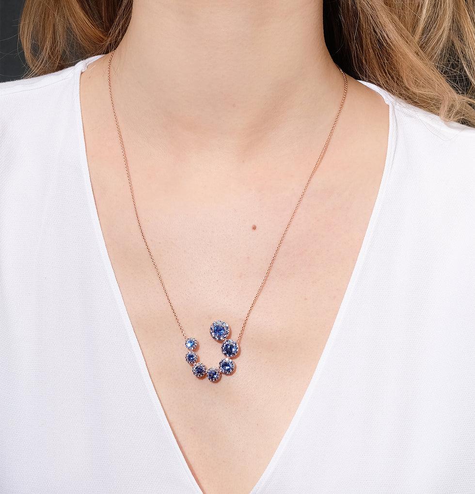 Selim Mouzannar Beirut Circle PendentifSaphirs Bleus - Diamants