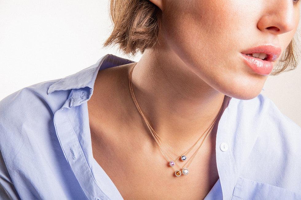 Selim Mouzannar Beirut PendentifSaphir Rose - Diamants