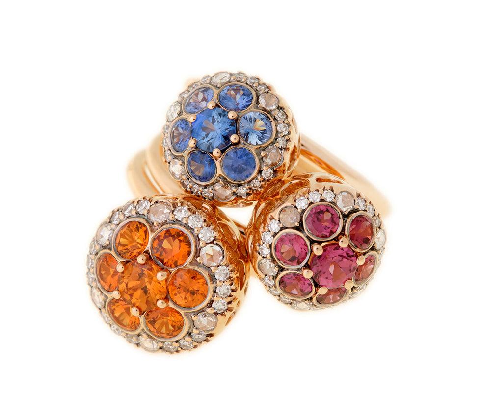 Selim Mouzannar Beirut Rosace BagueRhodolites - Diamants