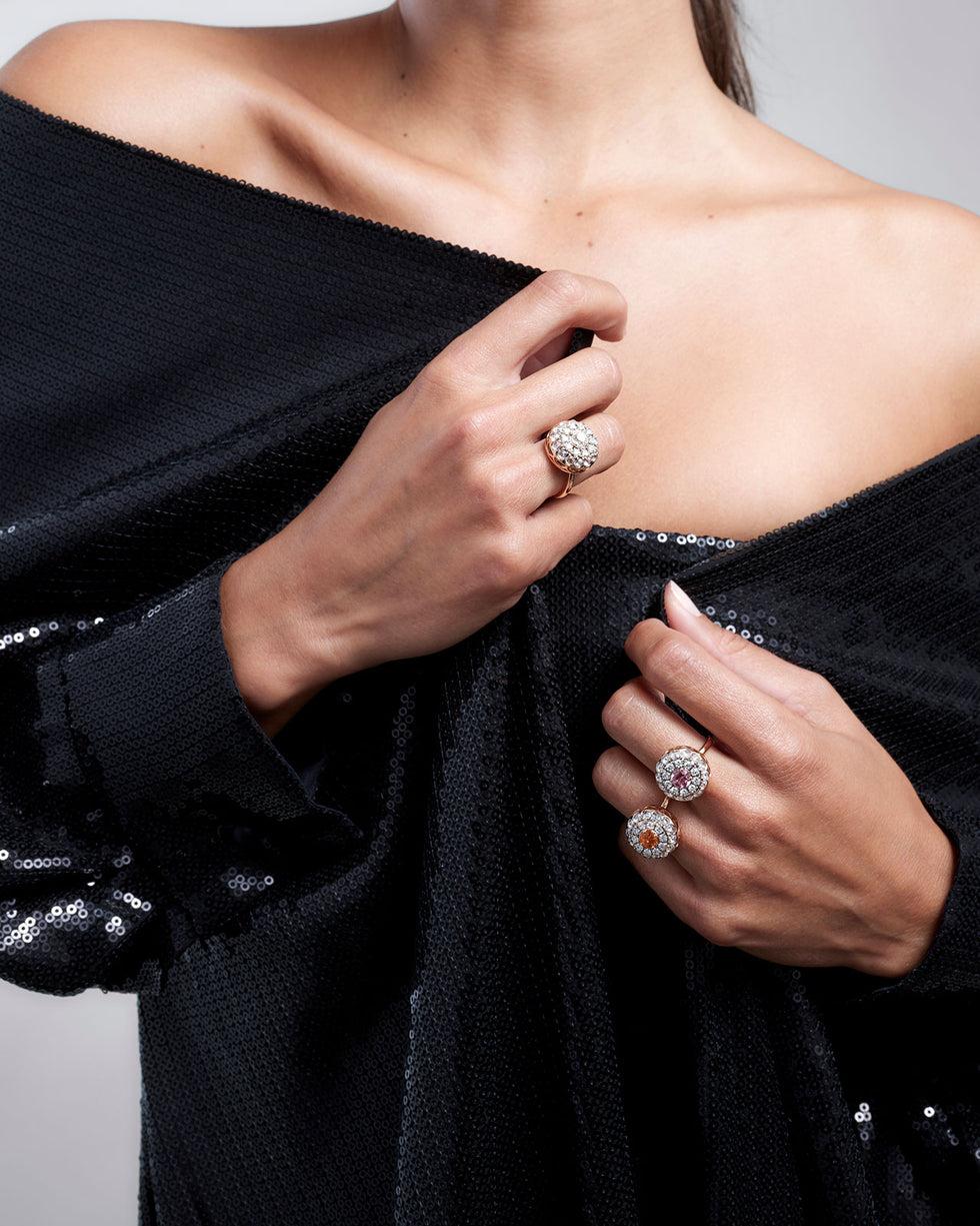 Selim Mouzannar Beirut Rosace BagueSpessartine - Diamants