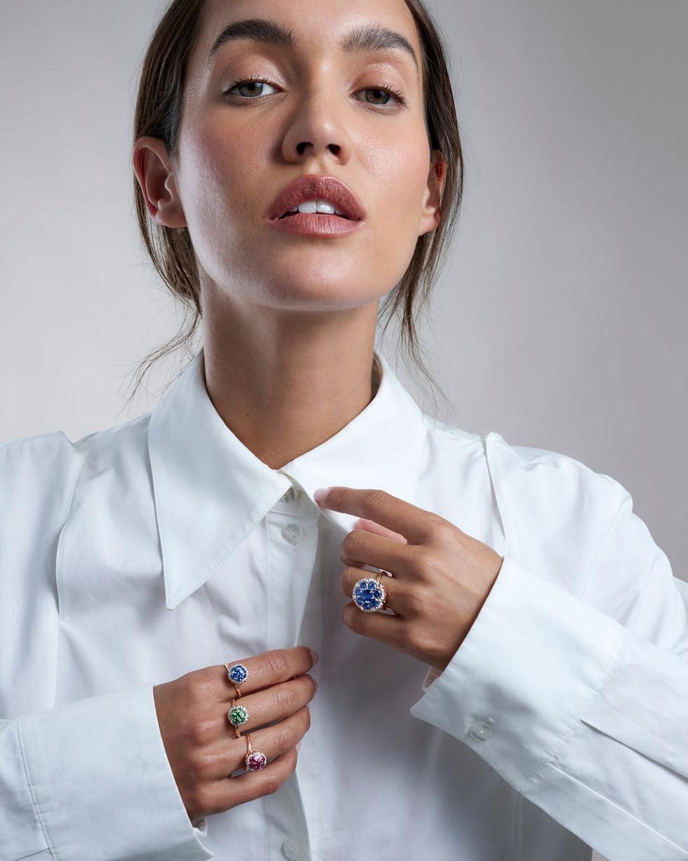 Selim Mouzannar Beirut Rosace BagueTanzanites - Diamants