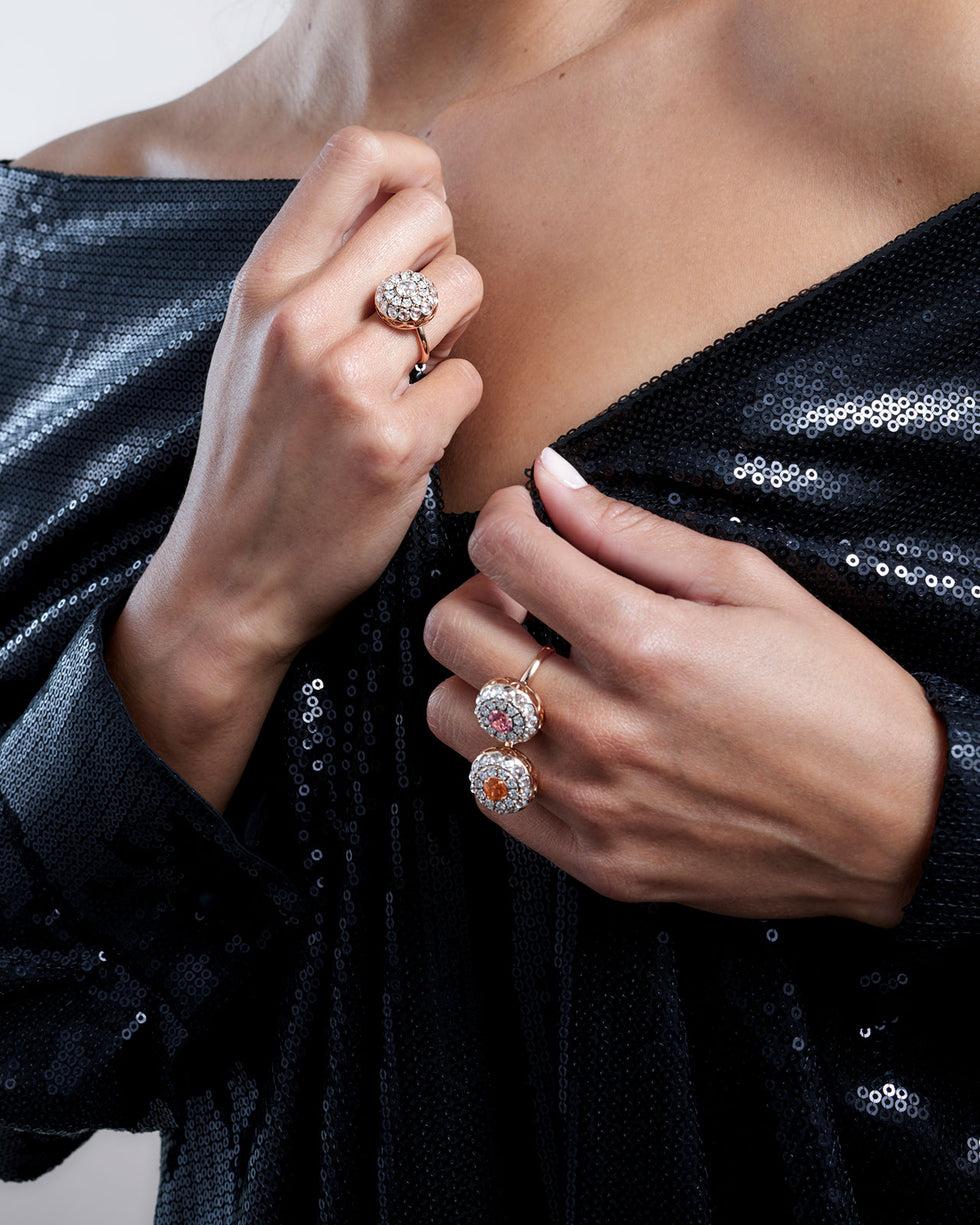 Selim Mouzannar Beirut Rosace BagueTourmaline Rose - Diamants