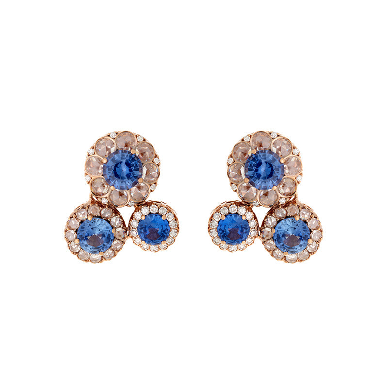 selim mouzannar Beirut Rosace Boucles d'oreillesSaphirs Bleus - Diamants