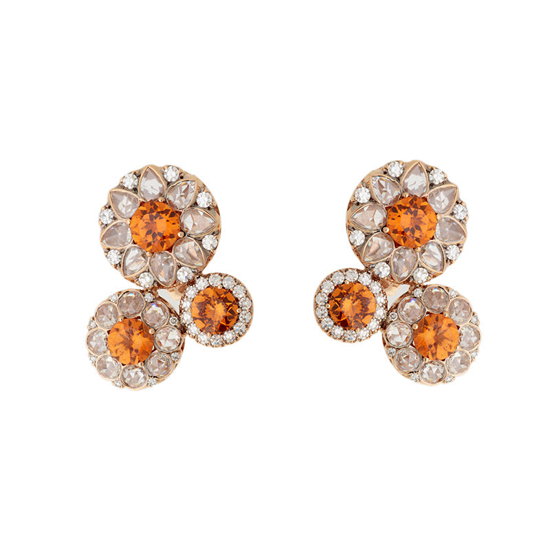 selim mouzannar Beirut Rosace Boucles d'oreillesSpessartines - Diamants
