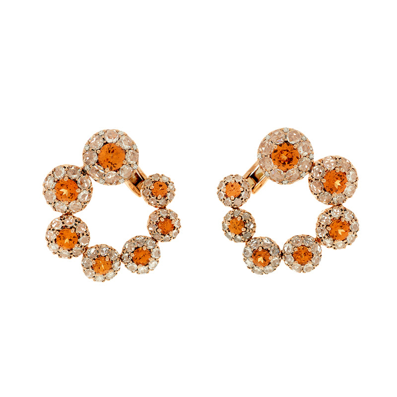 selim mouzannar Beirut Rosace Boucles d'oreillesSpessartines - Diamants