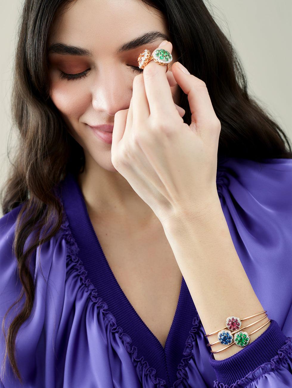 Selim Mouzannar Beirut Rosace BraceletTourmalines - Diamants