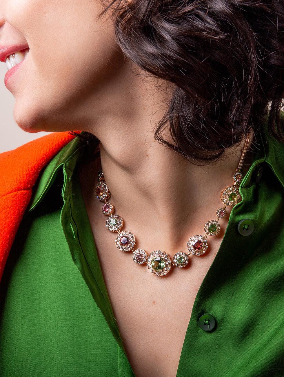 Selim Mouzannar Beirut Rosace Collier / BraceletTourmalines Colorés - Diamants