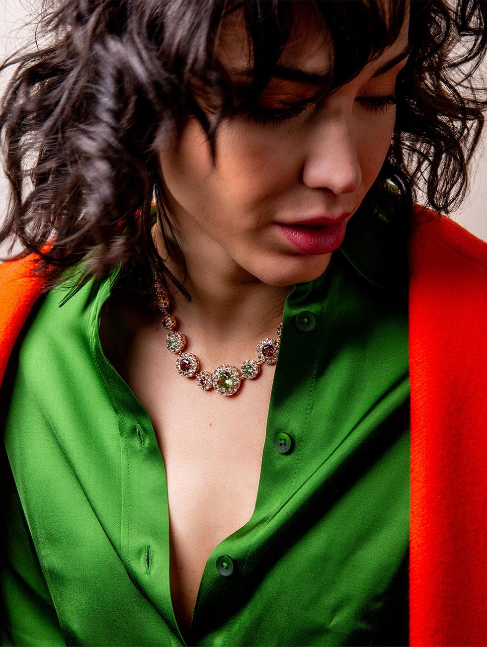 Selim Mouzannar Beirut Rosace Collier / BraceletTourmalines Colorés - Diamants