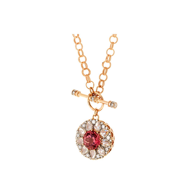 selim mouzannar Beirut Rosace CollierTourmaline Rose - Diamants