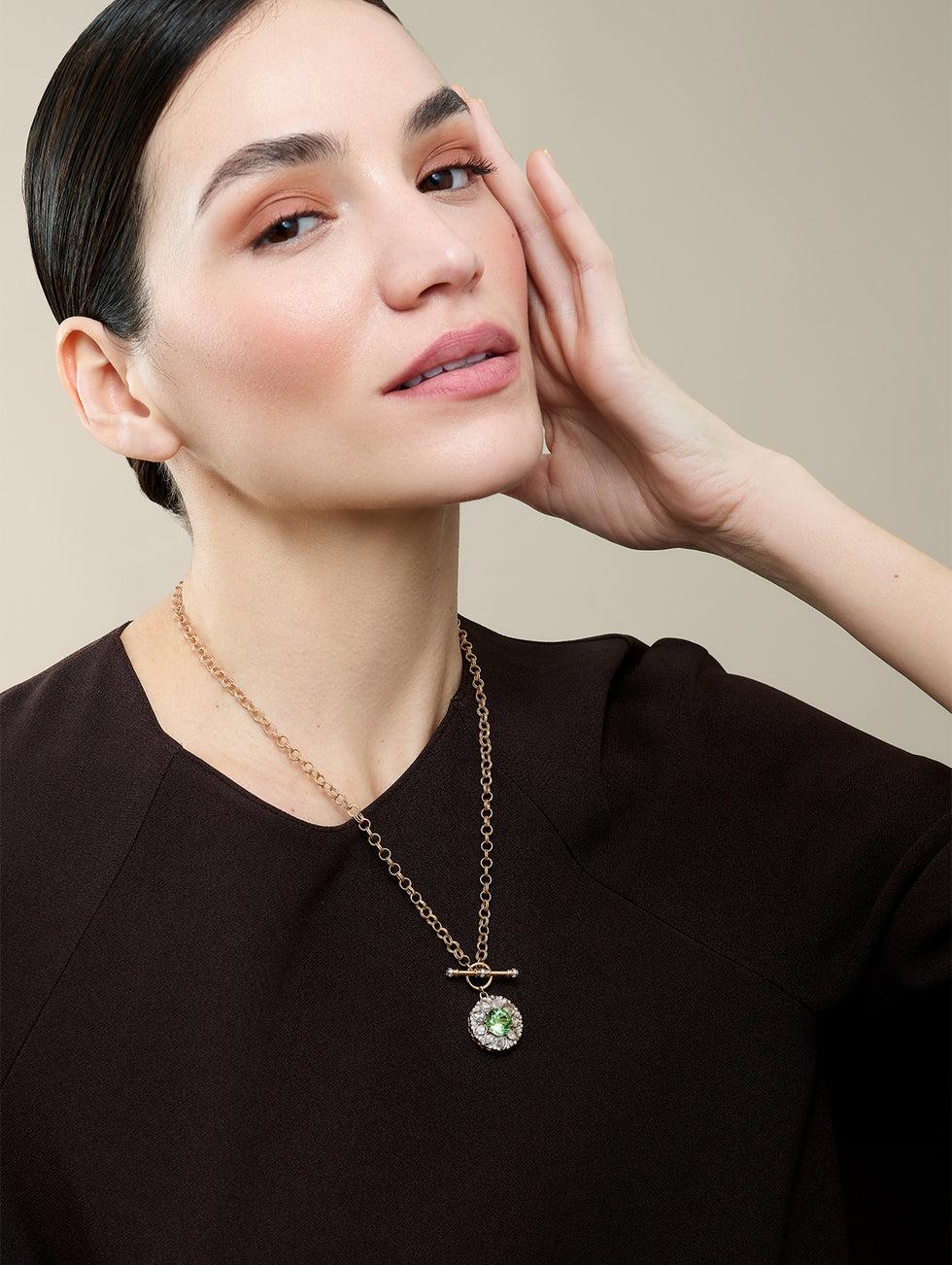 Selim Mouzannar Beirut Rosace CollierTourmaline Verte - Diamants