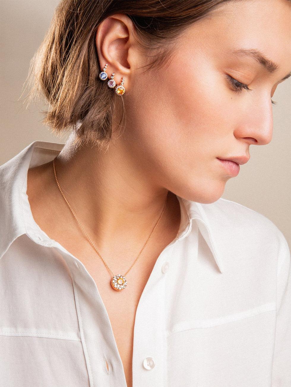 Selim Mouzannar Beirut Rosace PendentifSpessartine- Diamants