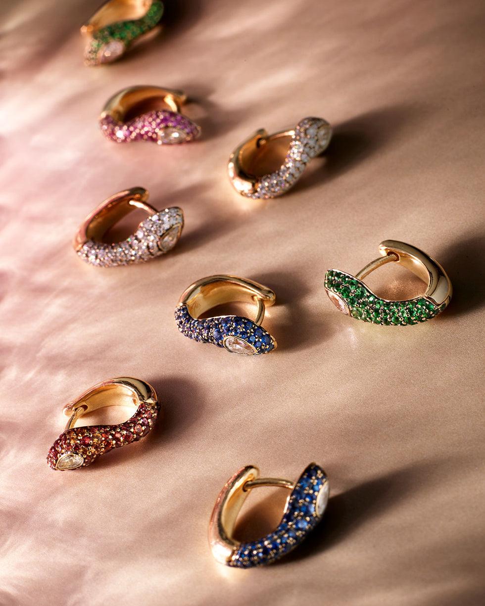 Selim Mouzannar Boucle D'oreilleSaphirs Rose - Diamants