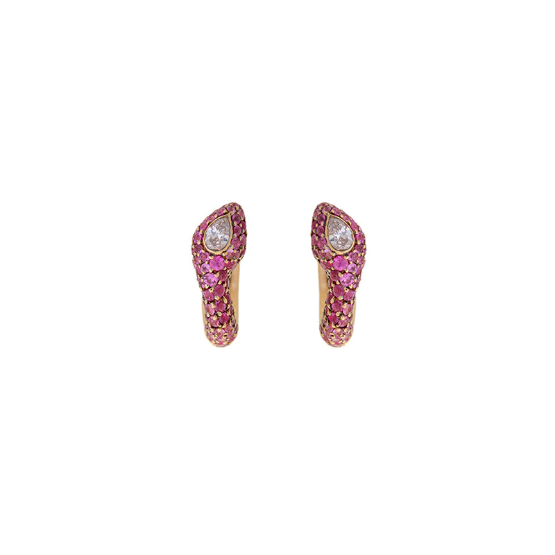 selim mouzannar Boucle D'oreilleSaphirs Rose - Diamants