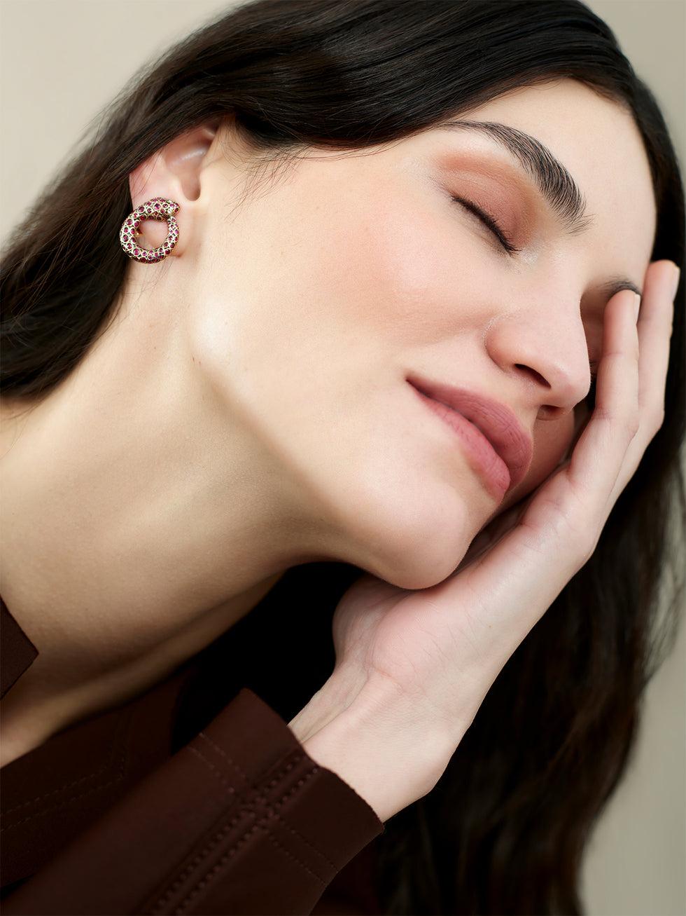 Selim Mouzannar Boucles D'oreilles BasilikRubis - Diamants