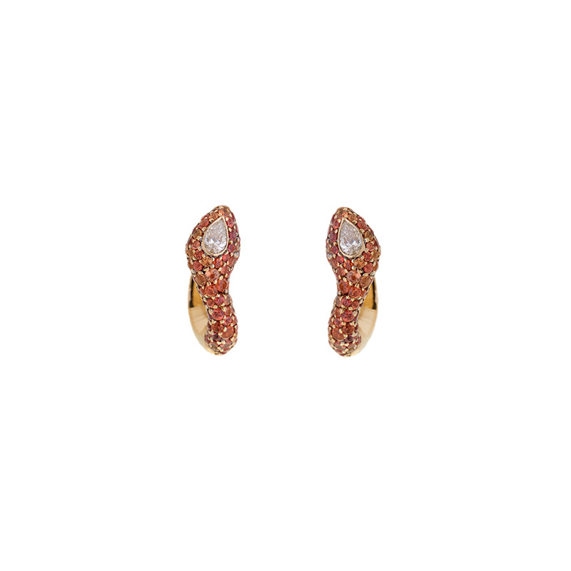 selim mouzannar Boucles D'oreilles BasilikSaphirs Orange - Diamants