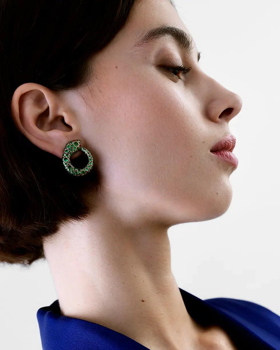 Selim Mouzannar Boucles D'oreilles BasilikTsavorites - Spinelles