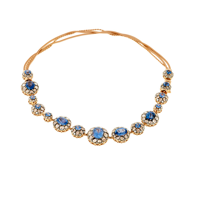 selim mouzannar Collier / Bracelet UniqueDiamants & Saphir Bleu