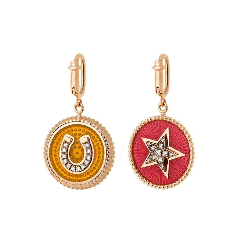 selim mouzannar Double Face MédailleVivaneau Rouge et Jaune - Diamants