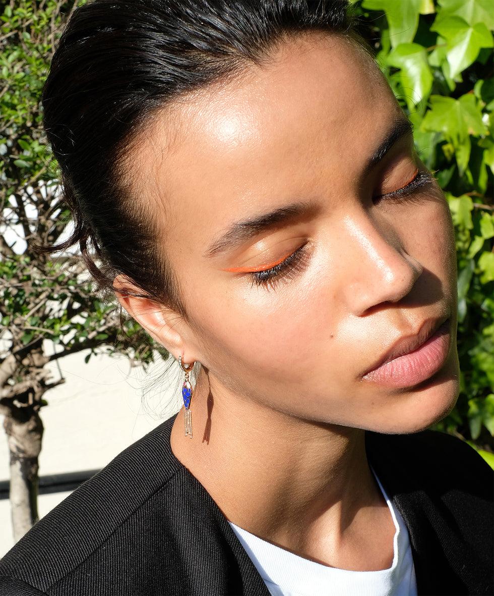 Selim Mouzannar Fish For Love Boucle D'oreille Pétrole Clair & Foncé Diamants - Rubis