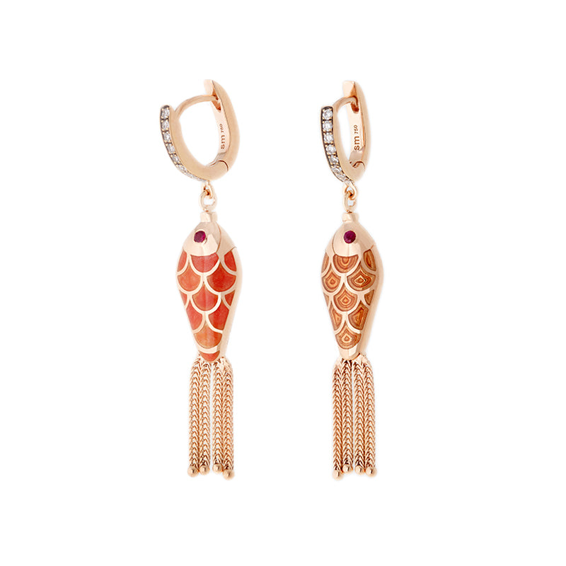selim mouzannar Fish For Love Boucle d'oreilleDiamants - Rubis