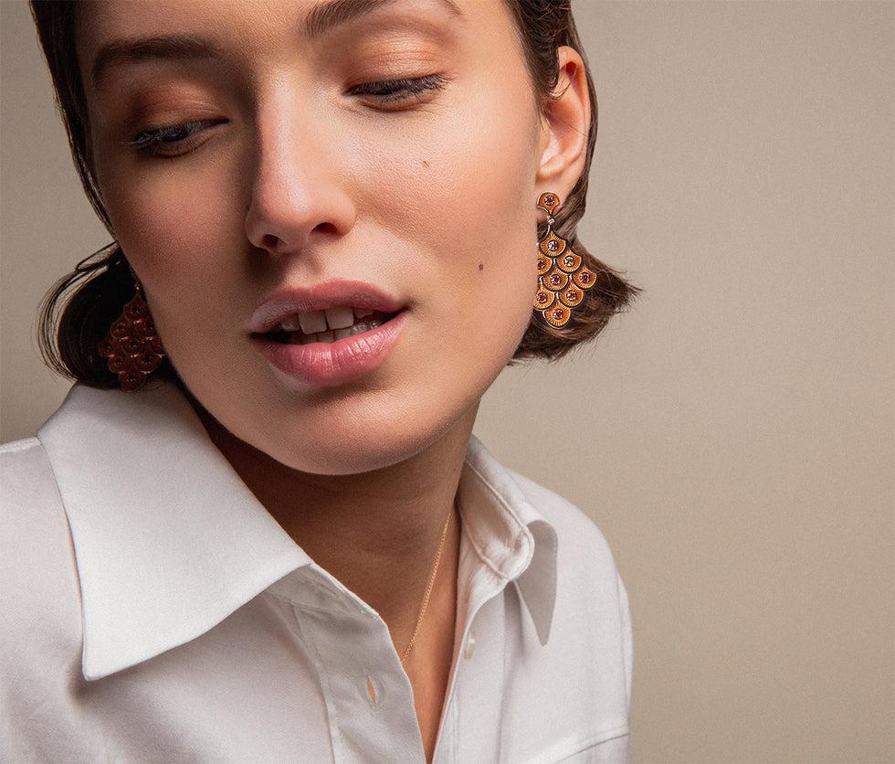 Selim Mouzannar Fish For Love Boucles D'oreilles OrangesSaphirs Oranges - Diamants