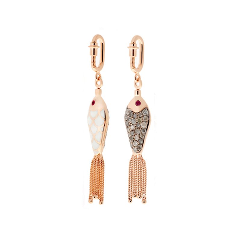 selim mouzannar Fish For Love Charm IvoireDiamants - Rubis