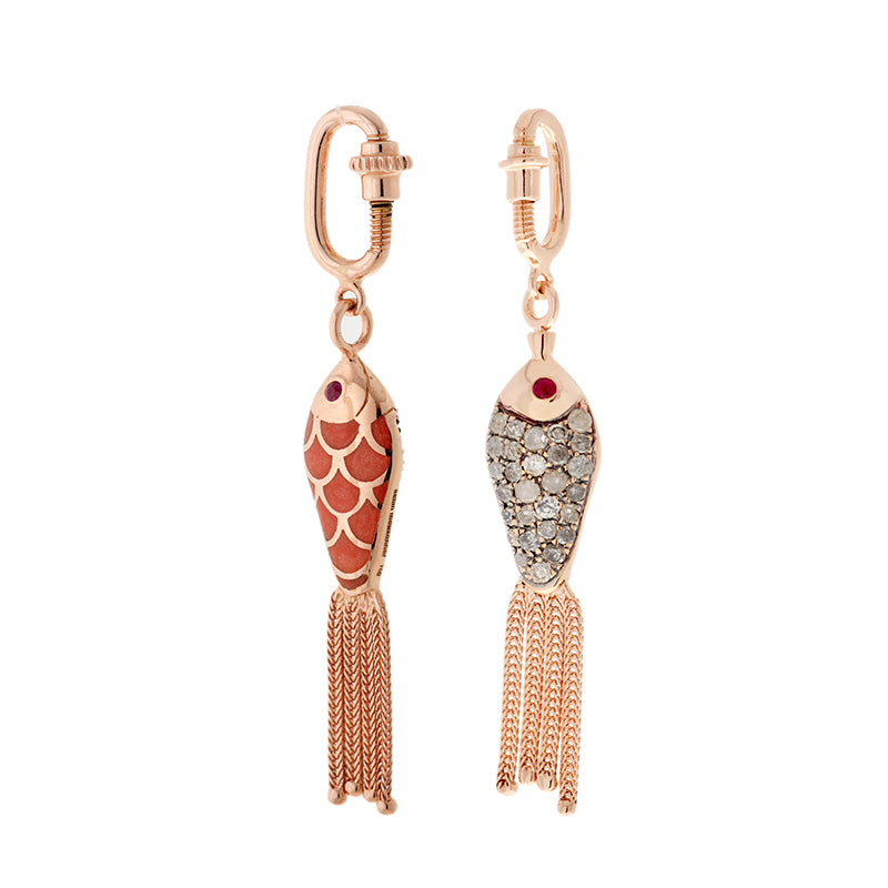 Selim Mouzannar Fish For Love Charm Orange- Diamants