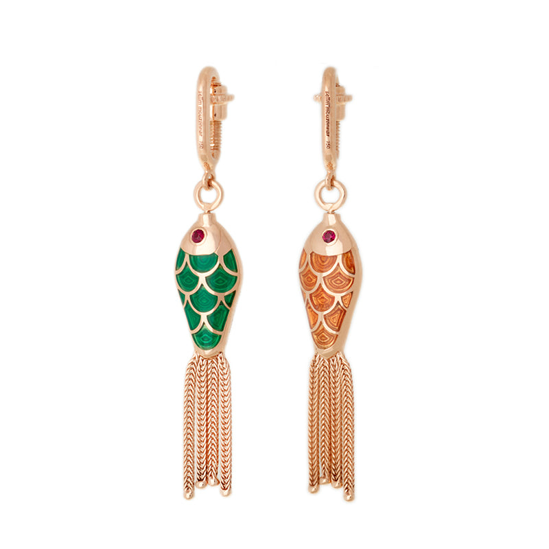 Selim Mouzannar Fish For Love Charm Orange & VertRubis