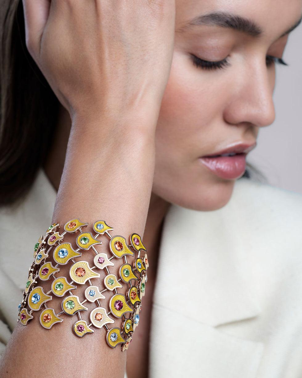 selim mouzannar Fish For Love Jaune BraceletAigue-Marines - Peridots - Garnets - Tourmalines - Saphirs