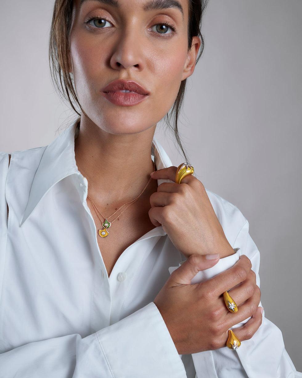 selim mouzannar Fish For Love Kiwi PendentifDiamants